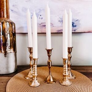Bundle of Classic Brass Candlestick Holders